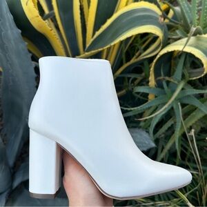 Lulu's White Ankle Boots